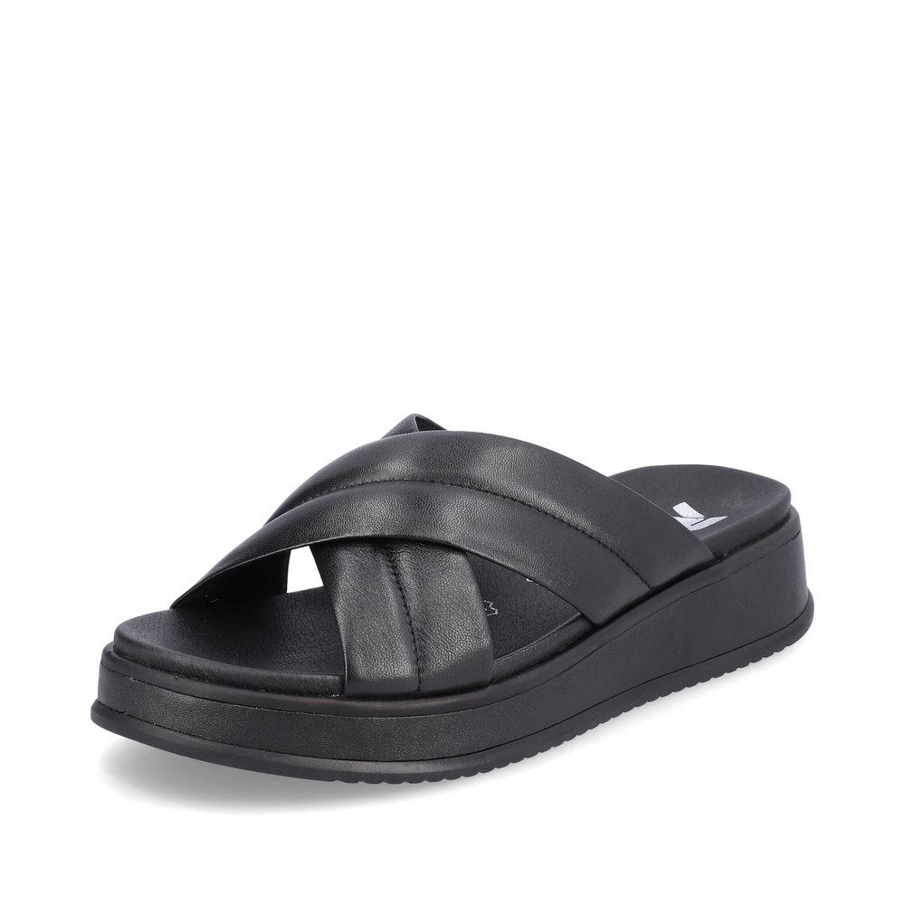 Rieker EVOLUTION Damen Pantolette Leder schwarz S13  W0802-00 