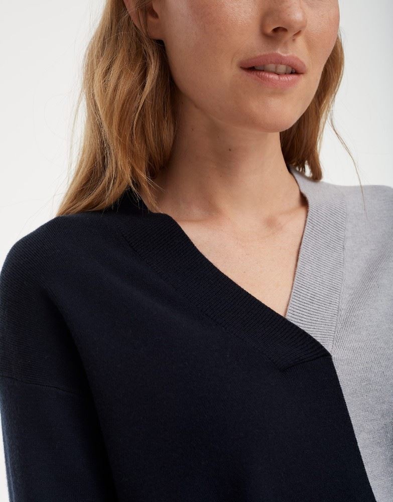 OPUS Strickpullover Panouk grau-blau S12 248099444 36 | 6075 forever bl | 