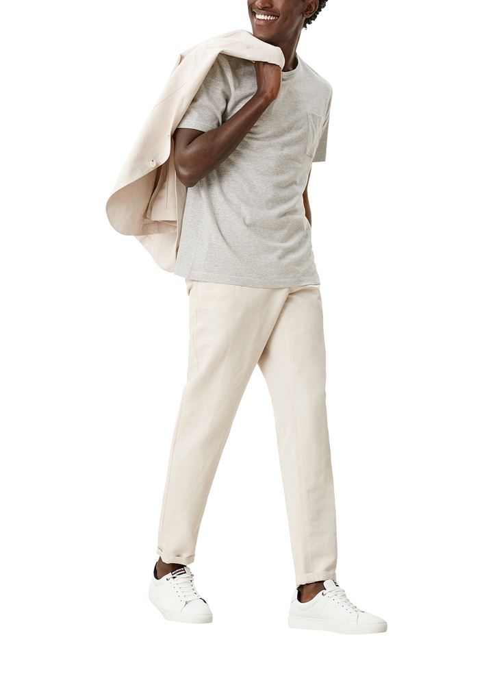 s.Oliver T -Shirt in Melange - Optik Leinenmix 2113397 