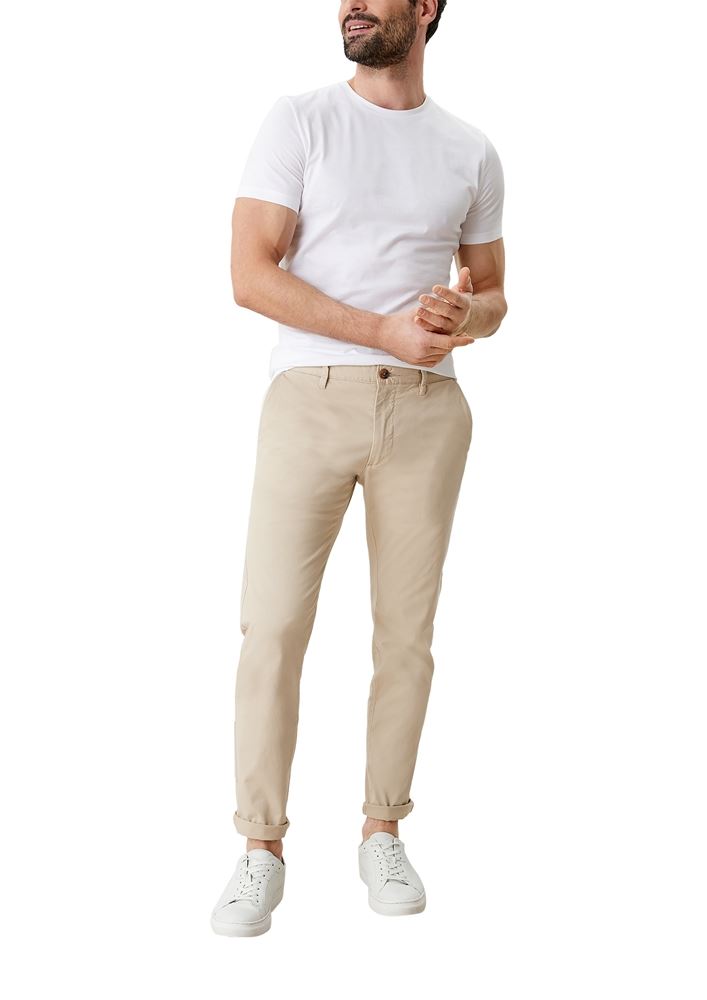 s.Oliver Herren Chino Stoffhose Baumwollstretch beige S12 2114683 