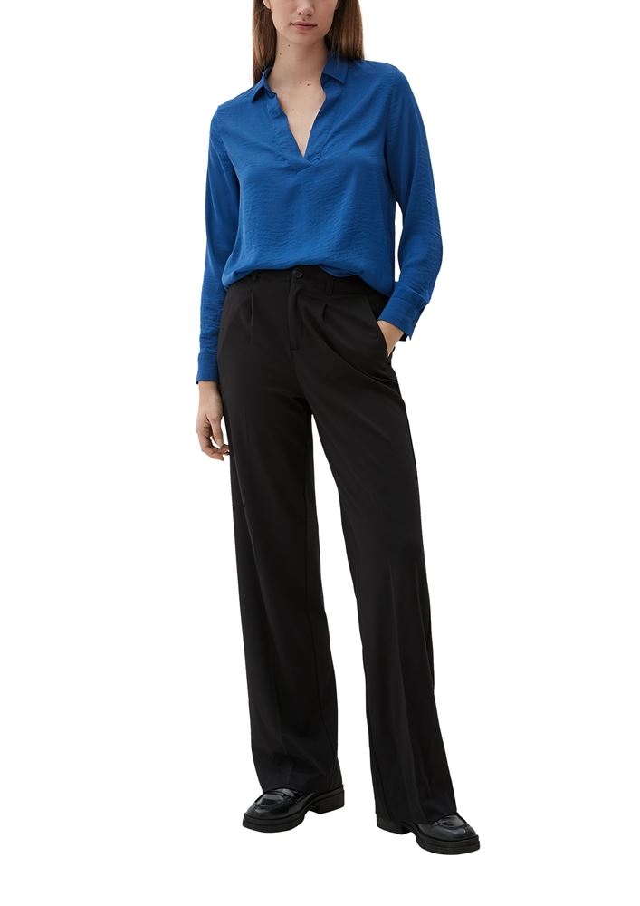 s.Oliver Bluse aus recyceltem Polyester S22  2124797 34 | 5659 BLUE | 