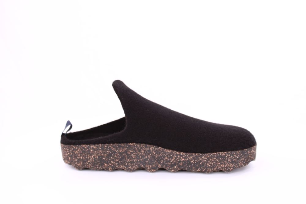 ASPORTUGUESAS Herren Pantolette Wolle Kork vegan schwarz S21 P018061000 