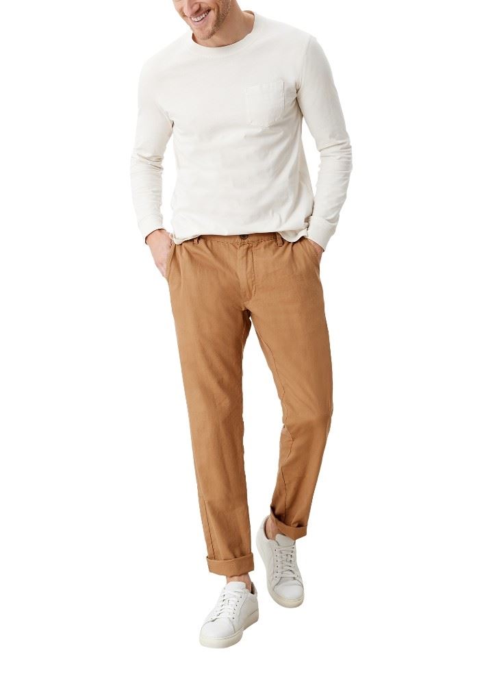 s.Oliver Herren Chino- Hose Leinenmix 5- Pocket- Form braun S12 2113857 W38 | 5978 blue night | L30