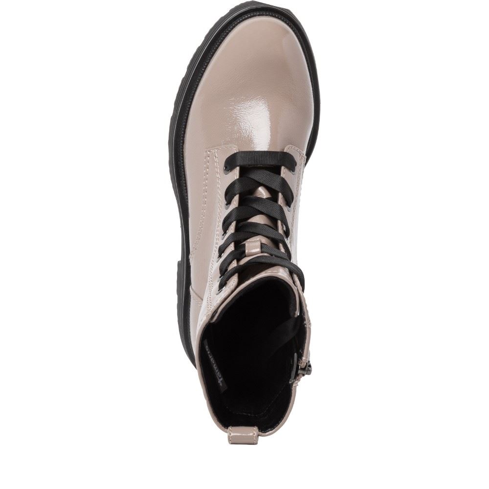 Tamaris Stiefelette Lackoptik TOUCHit Fußbett grau S22 1-1-25226-29 