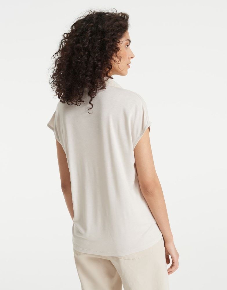 OPUS Shirt Sylvaino Blusenkragen beige grün S12  1003899206100 