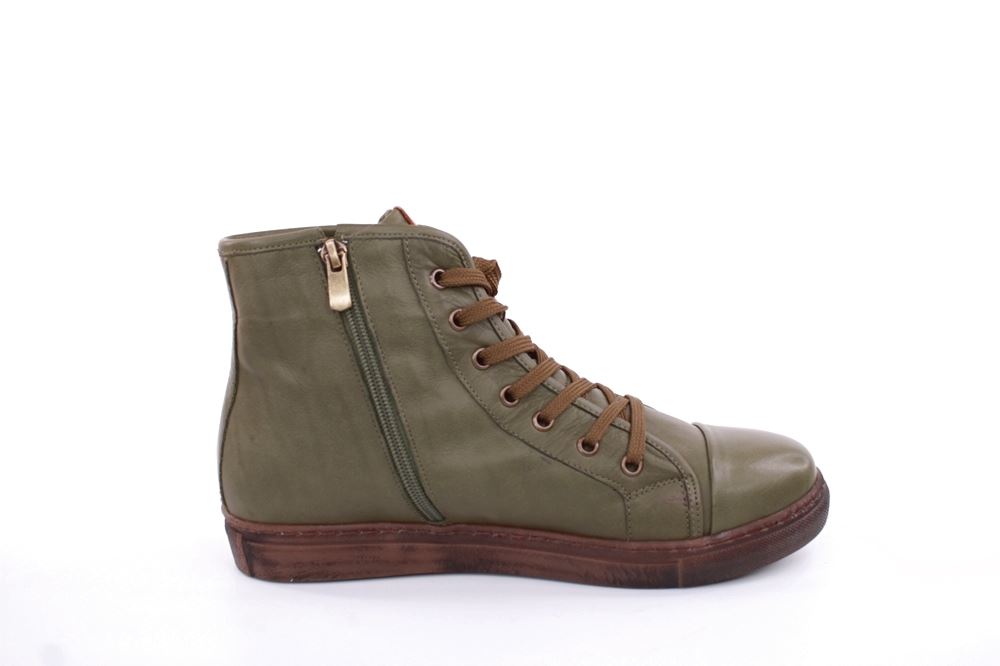 Andrea Conti Damen Schnürschuh Schnürstiefelette Leder Bequem grün S22 0348841474 
