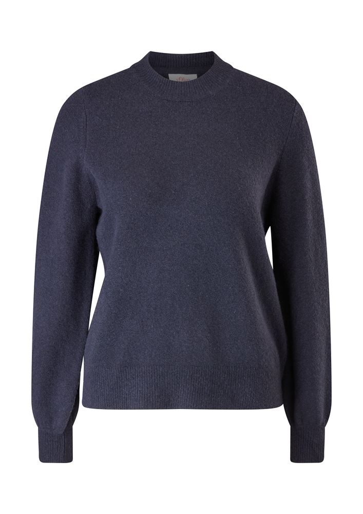 s.Oliver Strickpullover Loose Fit Wolle blau S21 2107254 