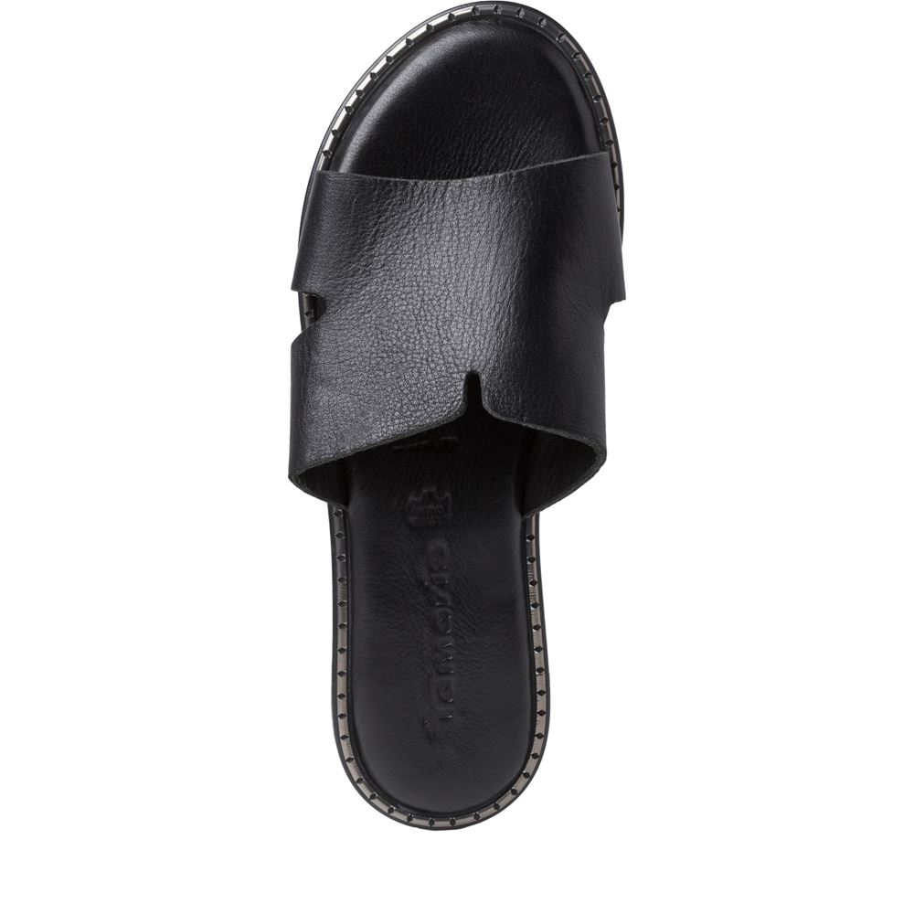 Tamaris Pantolette Leder TOUCHit Fußbett schwarz S12  1-1-27135-28 37 | 001 BLACK | 