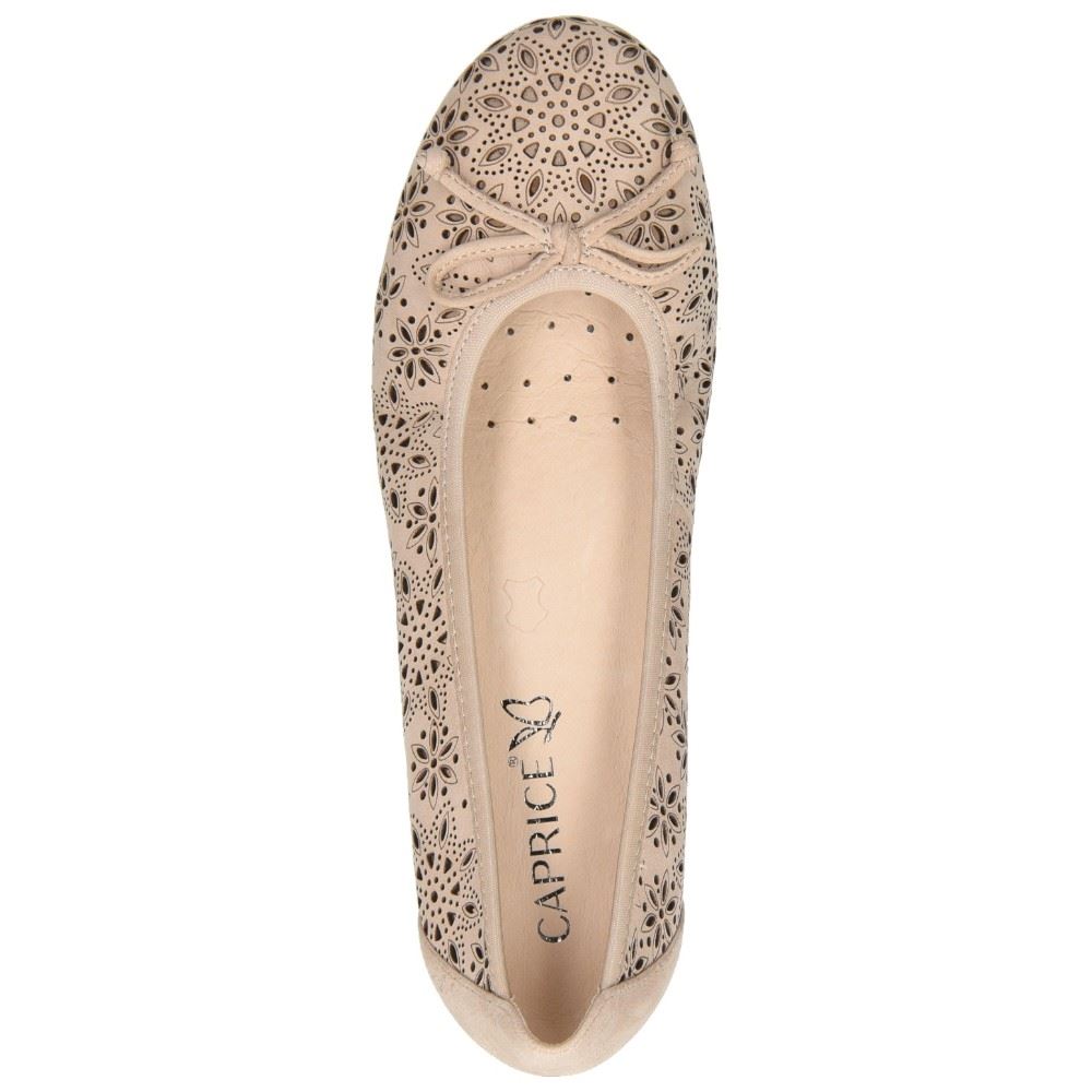 Caprice superweicher Keilballerina Leder 9-9-22500-24 37 | 401 BEIGE NUBUC | 