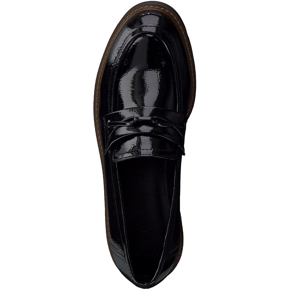 MARCO TOZZI Slipper Loafer Lackoptik schwarz S22 2-2-24704-29 