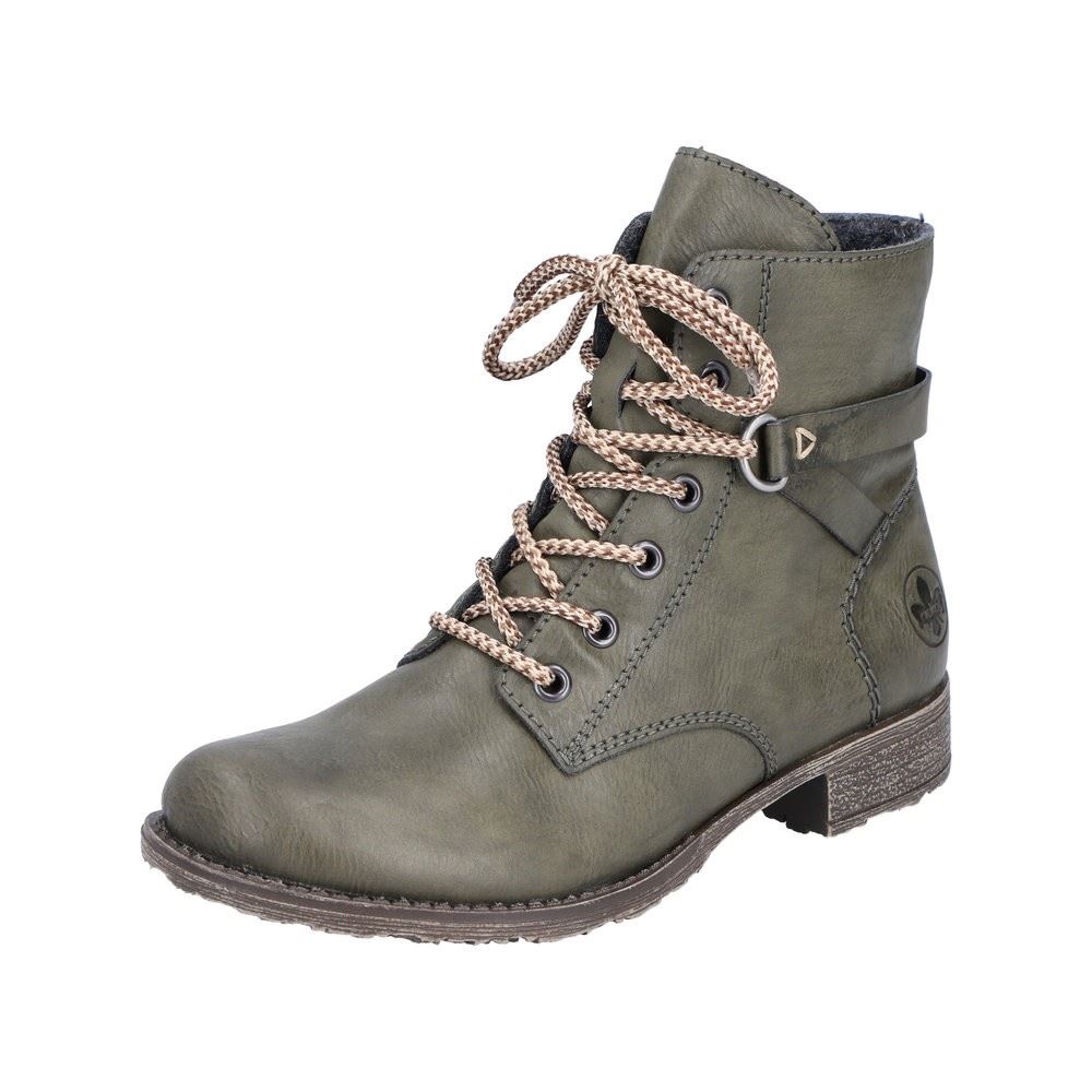 Rieker Antistress Damen Schnürboot Schnürstiefelette grün S22 70848-54 