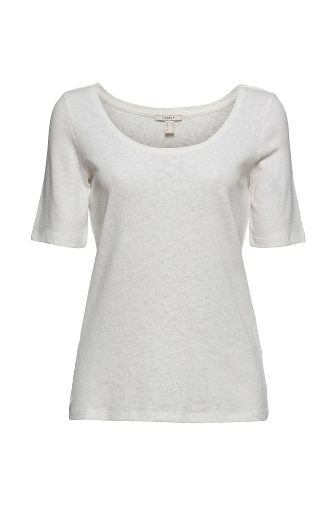 ESPRITLeinen T- Shirt 041EE1K301 L | E110 OFF WHITE | 