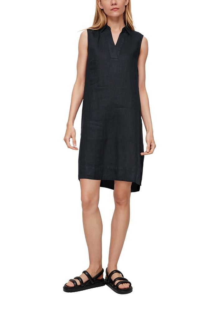 s.Oliver Leinenkleid mit V-Ausschnitt schwarz S13  2131869 