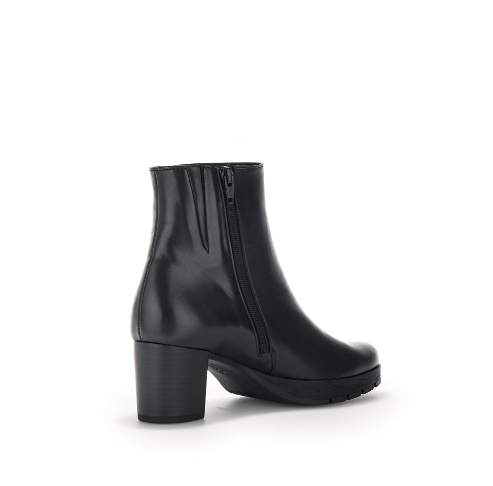 Gabor Stiefelette klassisch Leder Comfort- Mehrweite G schwarz S23  32.071.57 