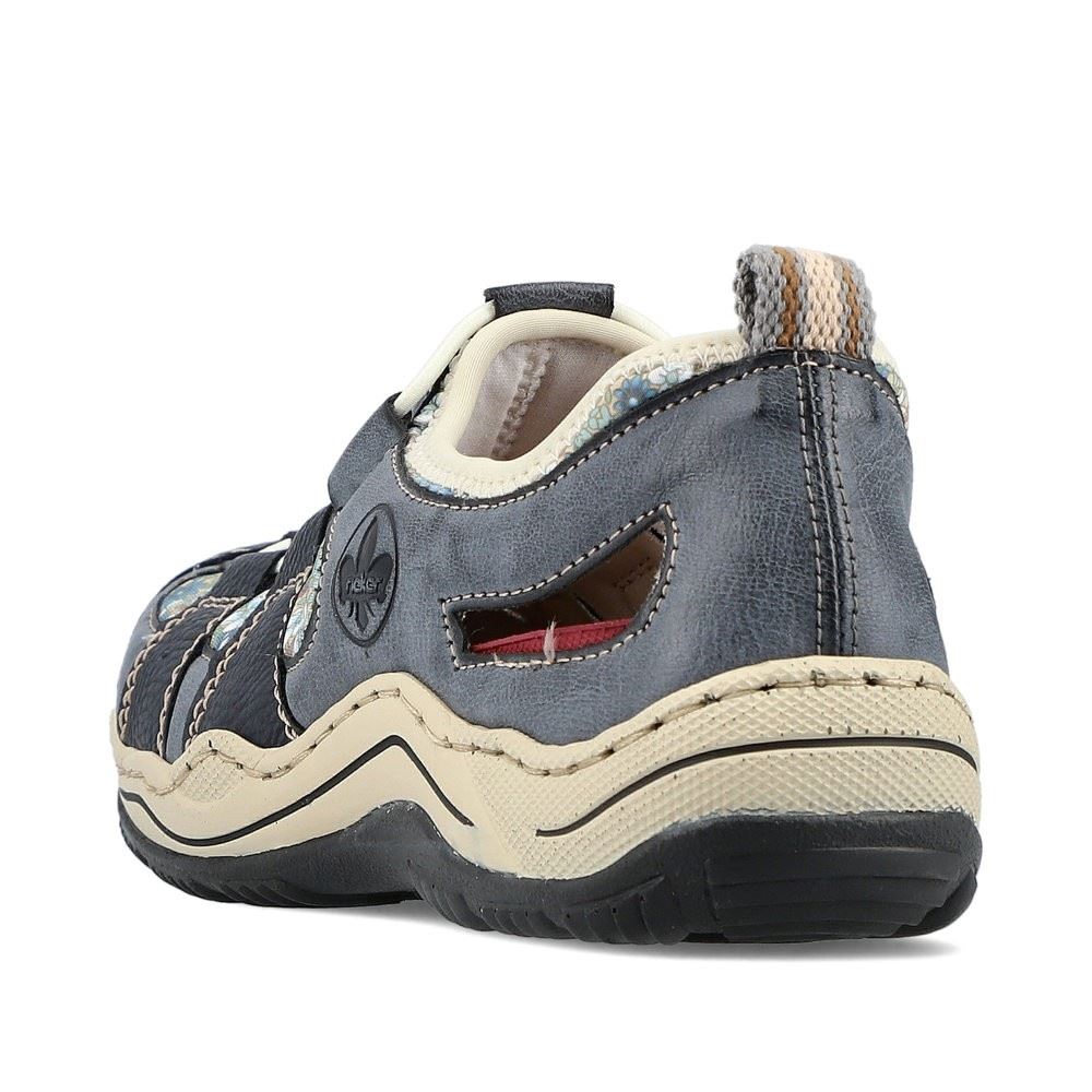 Rieker Slipper Sneaker Gummizug Trekking  Antistress blau L0561-14 