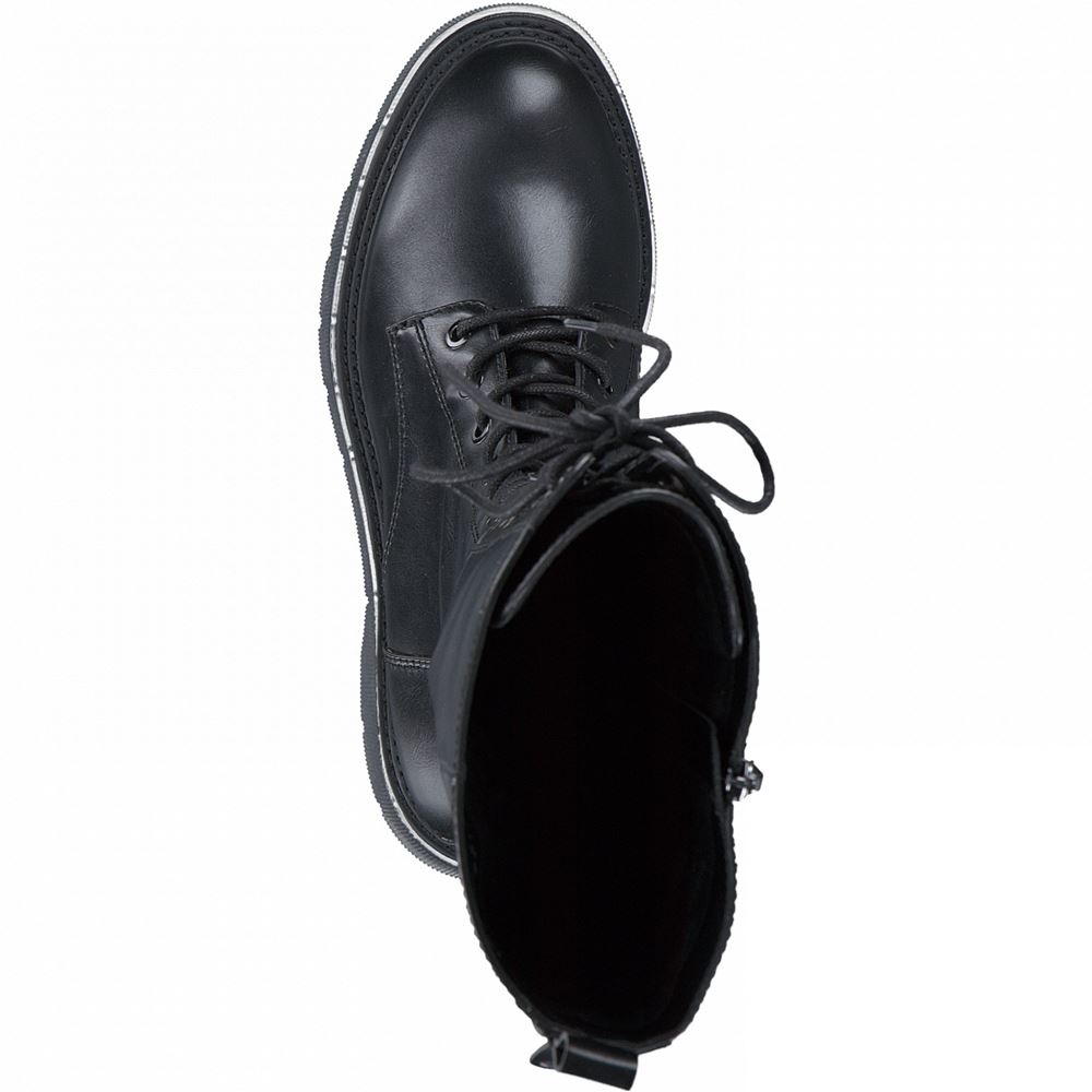 Tamaris Stiefel Schnürung Reißverschluss schwarz S21 1-1-25247-27 40 | 001 BLACK | 