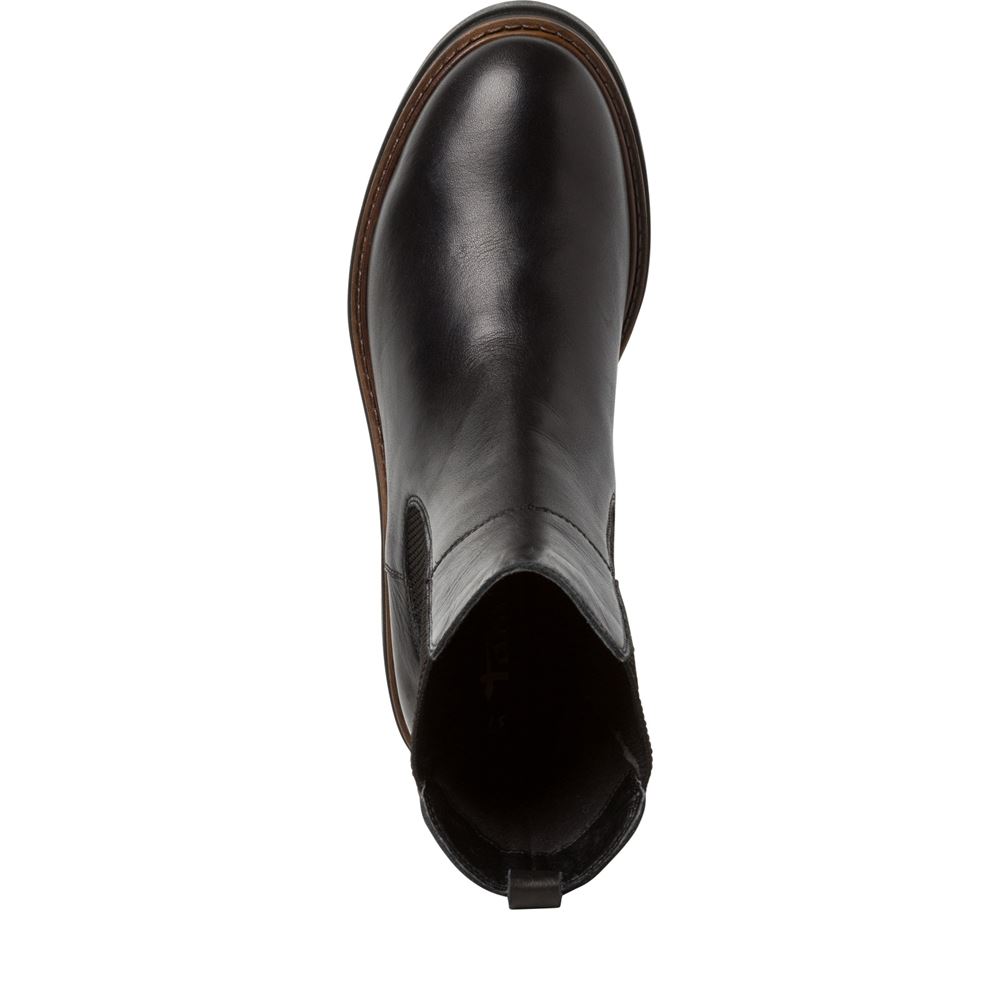 Tamaris Chelsea-Boots Leder TOUCHit-Fußbett schwarz S22 1-1-25433-29 36 | 001 BLACK | 