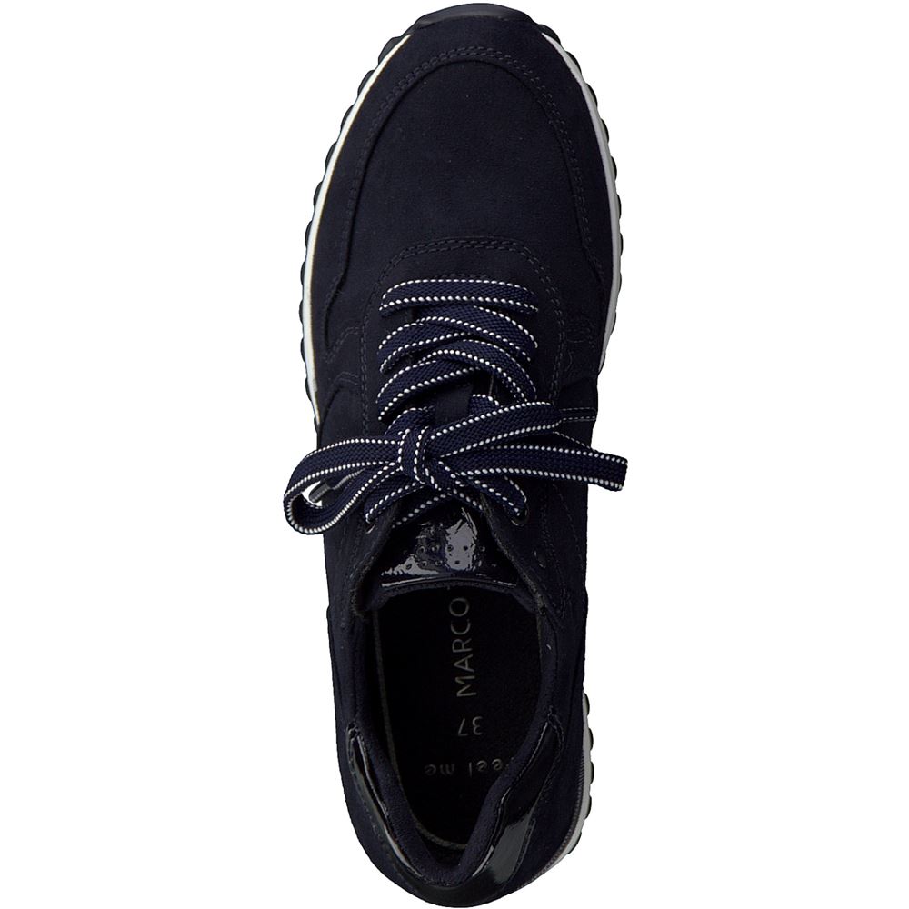 MARCO TOZZI Damen Sneaker Halbschuh Schnürsenkel Wechselfußbett  blau S22 2-2-23734-29 