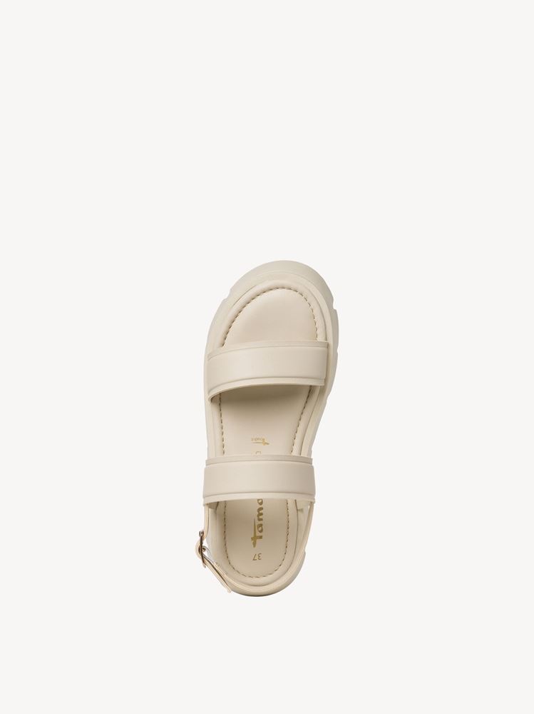 Tamaris Sandale Leder Plateauabsatz beige S13 1-1-28713-20 