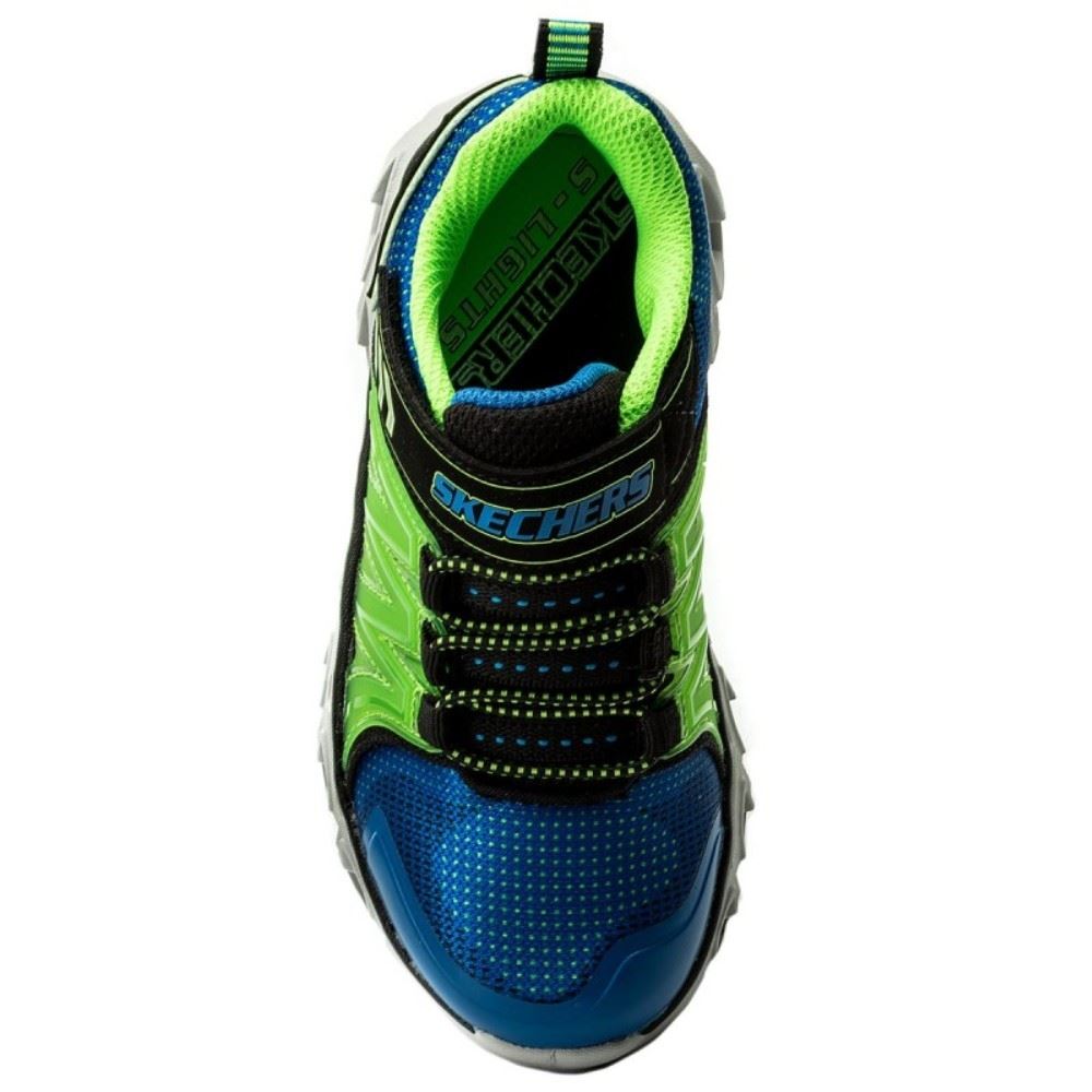 Skechers Jungen Laufschuhe Hypno Flash 2 0 Blau Klettverschluss Blinker Blau Grün  90585L 32 | BLLM | 