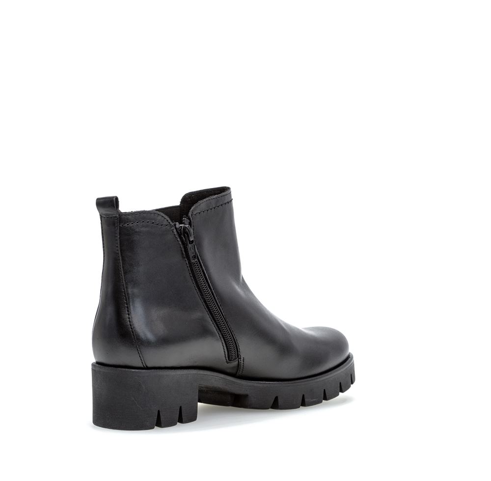 Gabor Chelsea Boot Leder Blockabsatz Wechselfußbett schwarz S22 91.710.27 