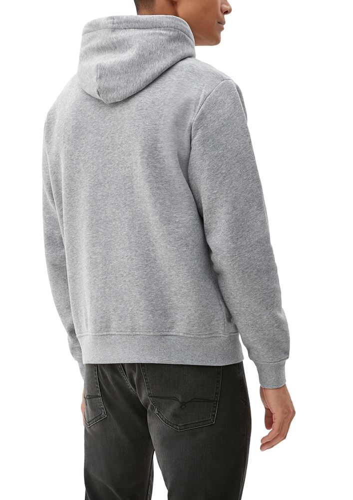 s.Oliver Herren Sweatshirt Logo- Print Kapuze blau,grau S22 2122819 XXL | 9700 GREY/BLACK | 