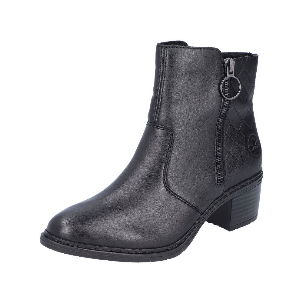 Rieker Antistress Damen Stiefelette Leder komfortweite schwarz S23  70150-00 