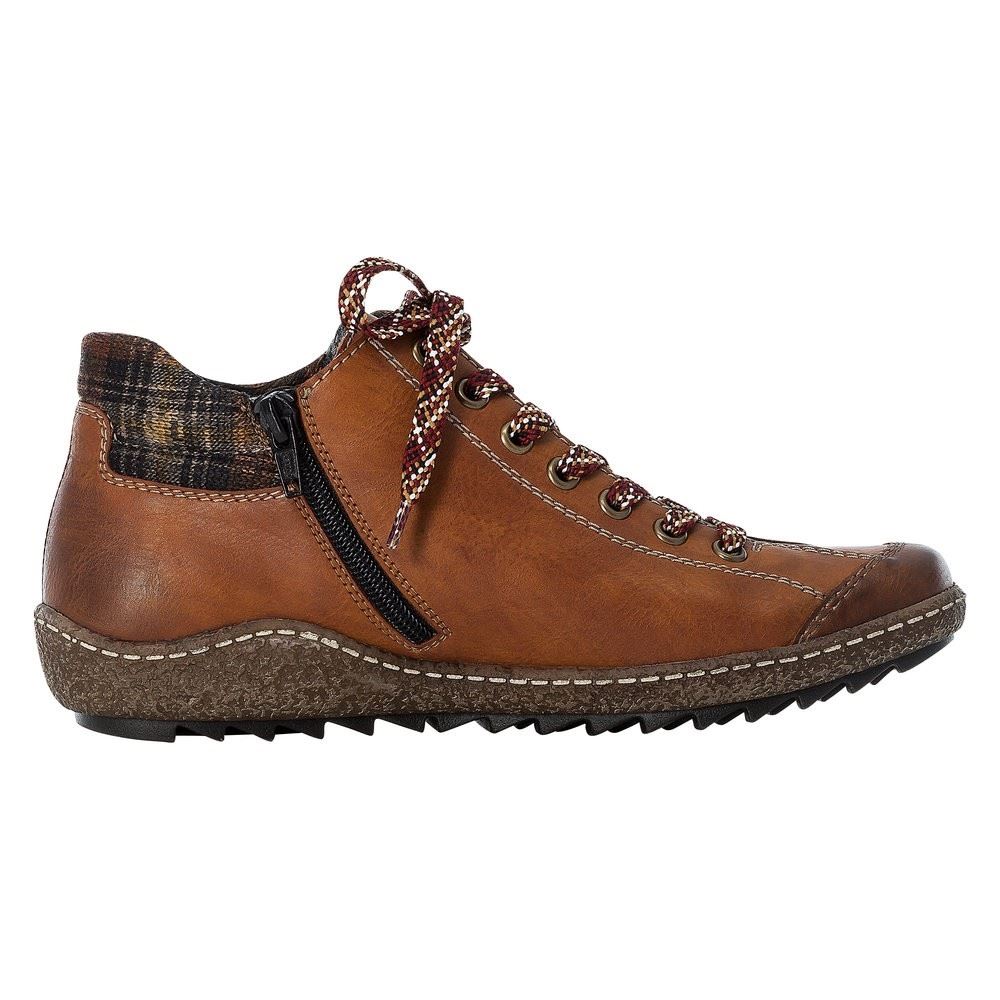 Rieker Schnürschuh Tex - Membran Reißverschluss braun L7516 