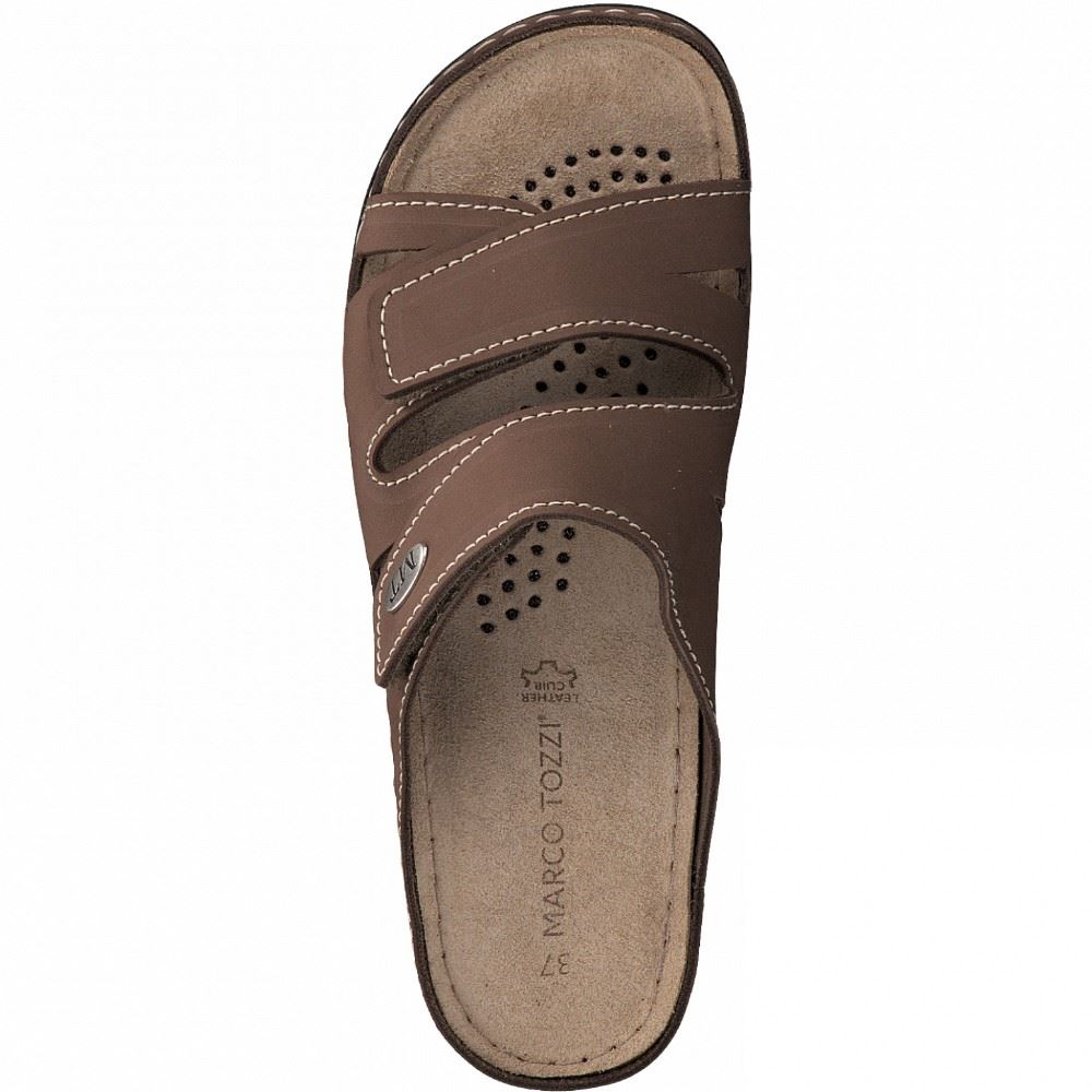 Marco Tozzi Pantolette Leder Klettverschluss beige 2-2-27512-26 