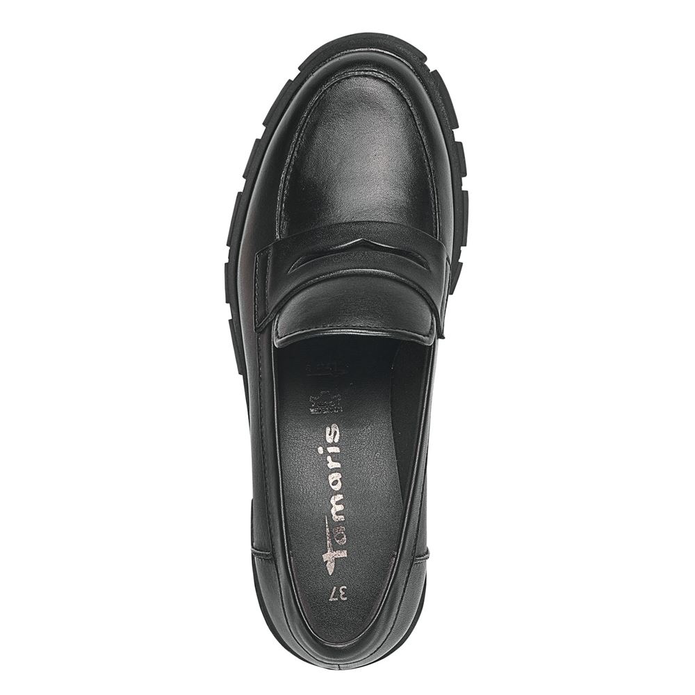 Tamaris Slipper sportive Sohle Leder TOUCHit- Fußbett schwarz S23 1-24439-41 
