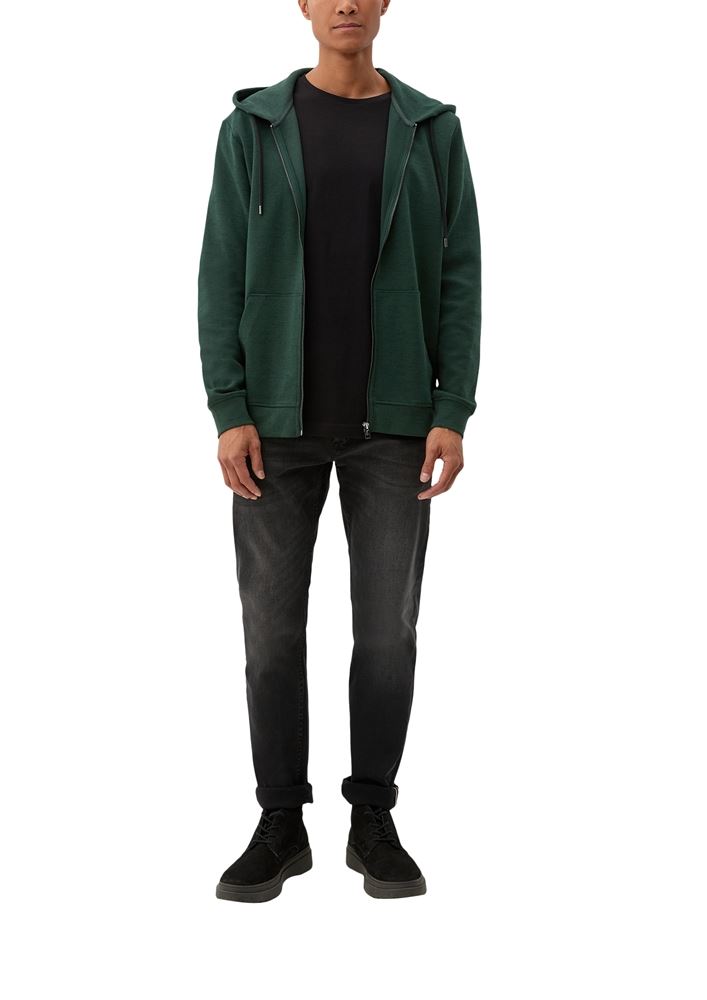 s.Oliver Herren Sweatjacke Kapuze Melange-Optik grün S22 2120928 L | 79W4 GREEN | 