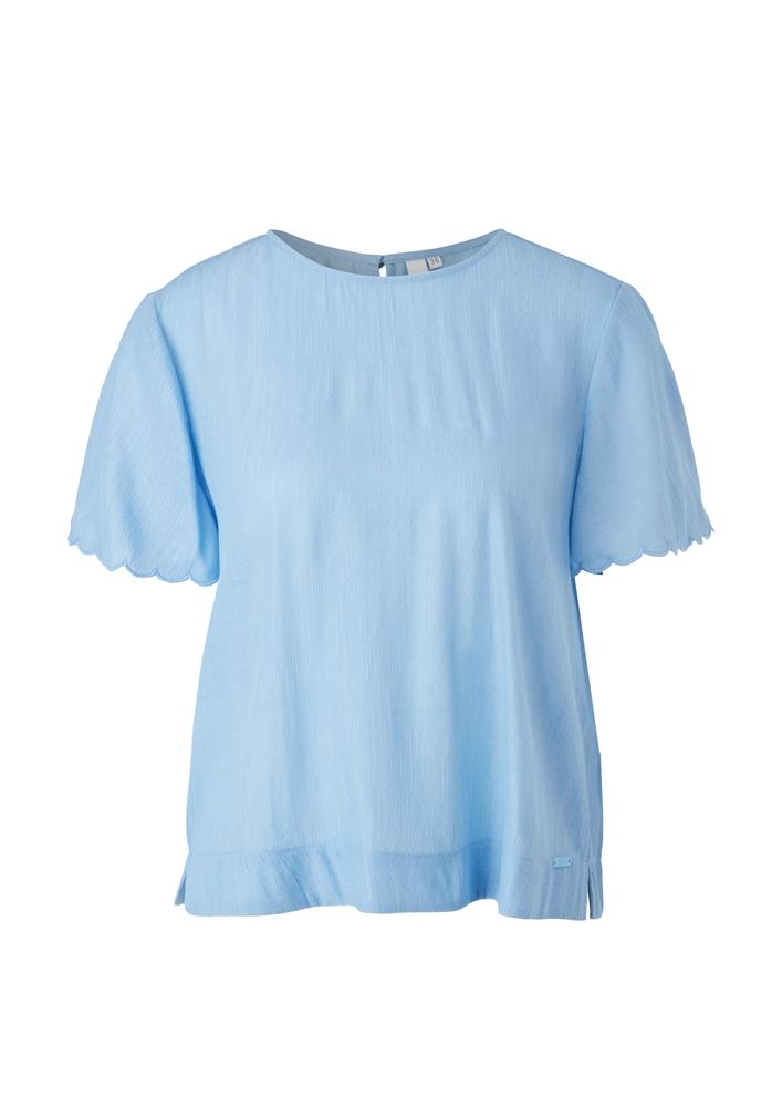 QS designed by Blusenshirt aus Viskosemix blau 2112855 40 | 5330 light blue | 