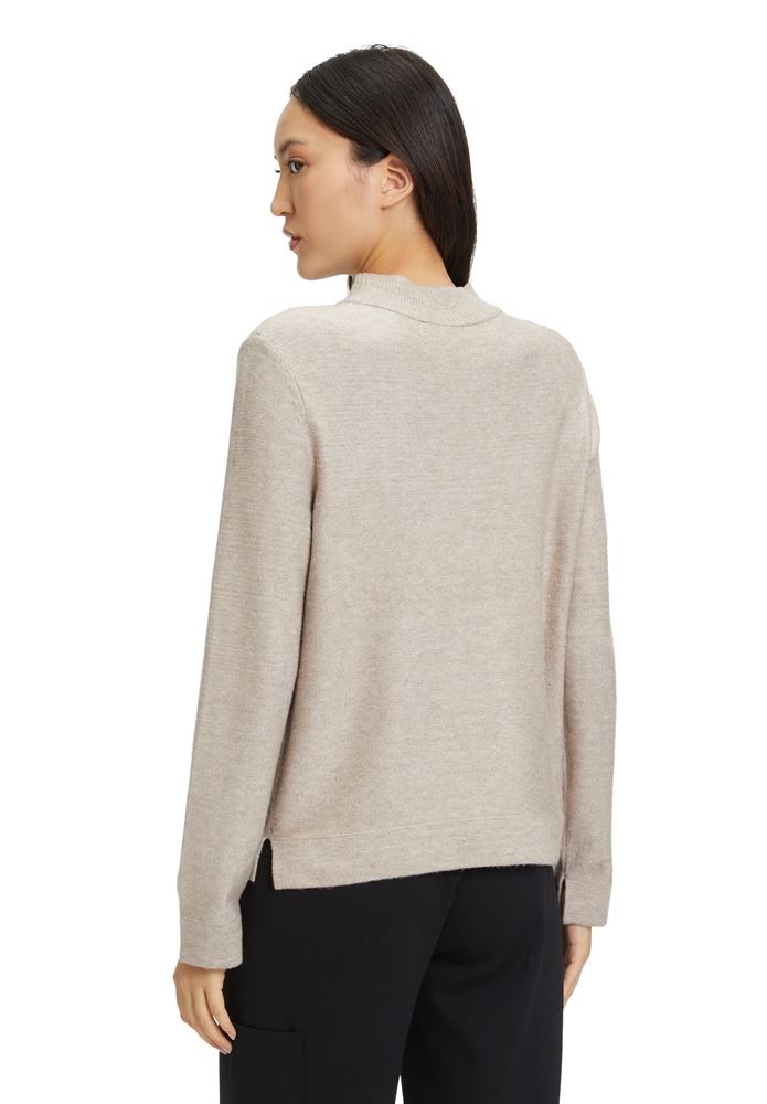 Betty Barclay Strickpullover Turtelneck Strassverzierung beige S22 57571026 40 | 7718 Funghi Mel | 