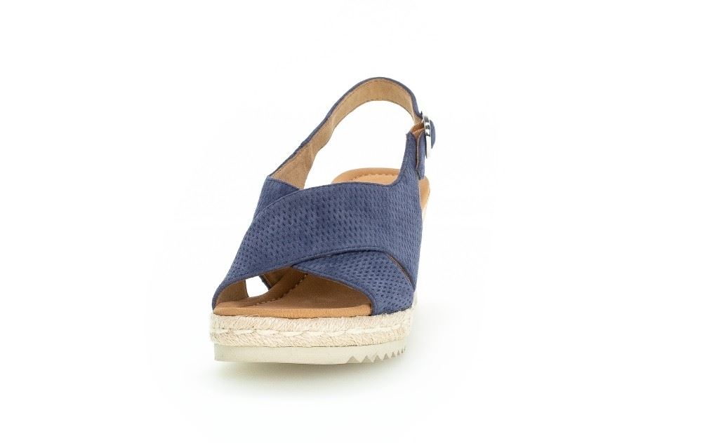 Gabor Sandalette Keilabsatz Leder blau 82.831.26 