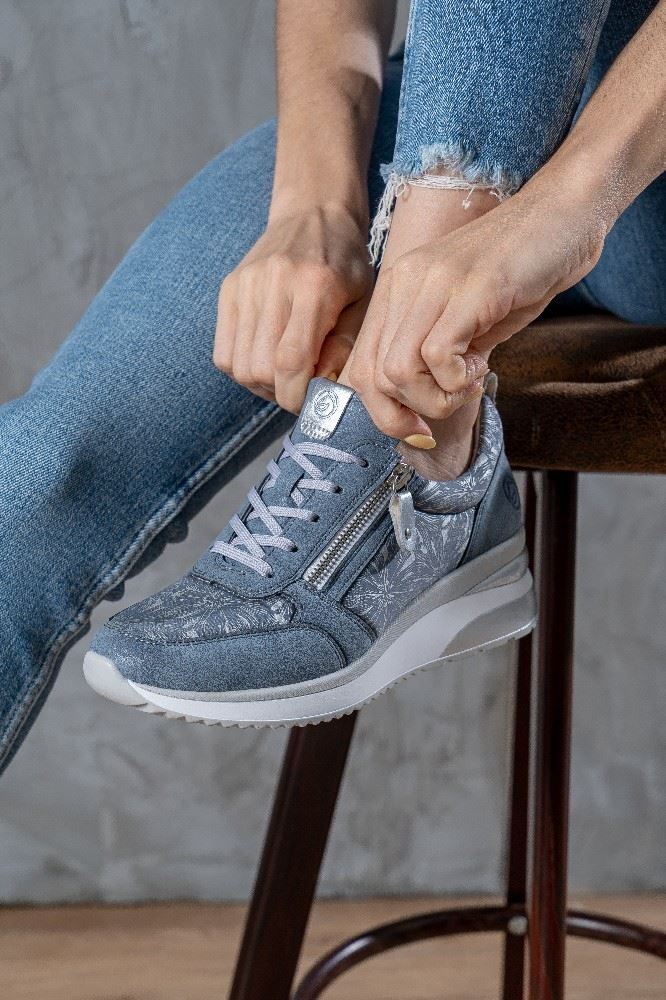 Remonte Damen Sneaker ozeanblau D2401-12 