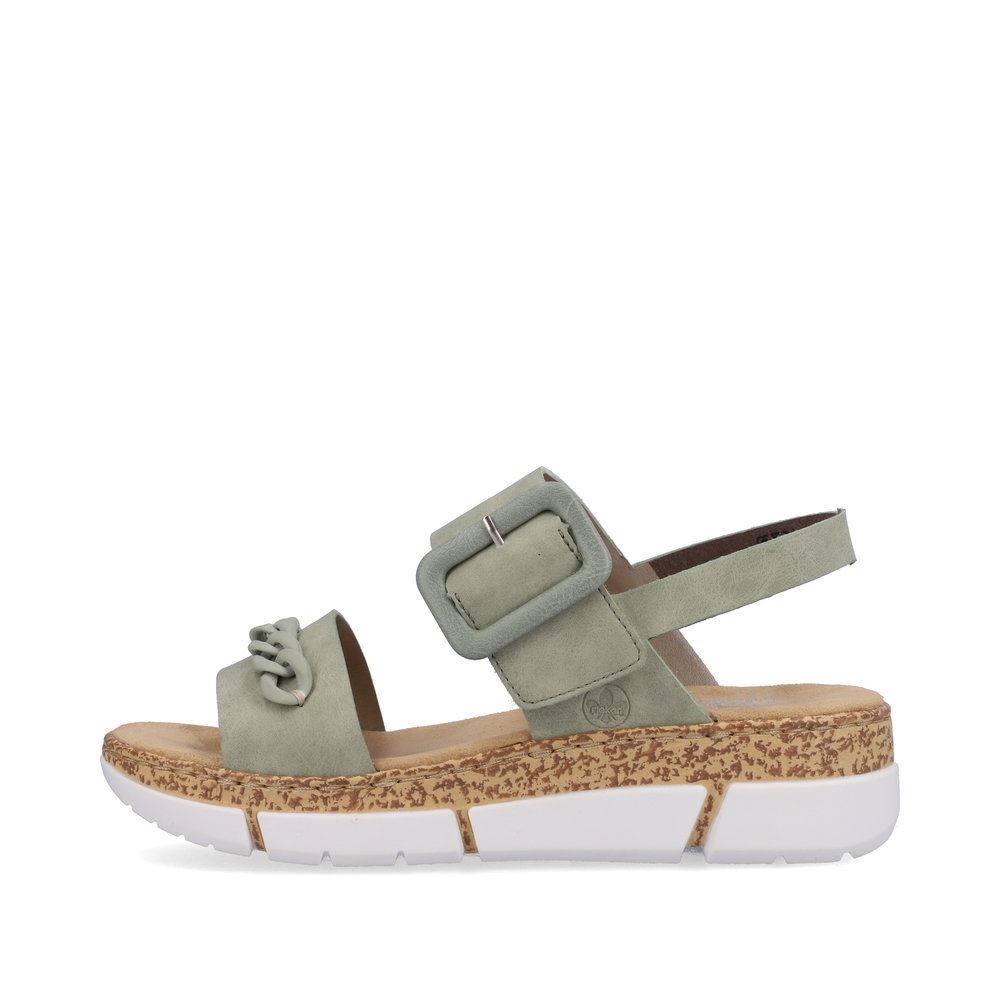 Rieker Damen Riemchensandalen mintgrün Keilabsatz S13  V2350-52 