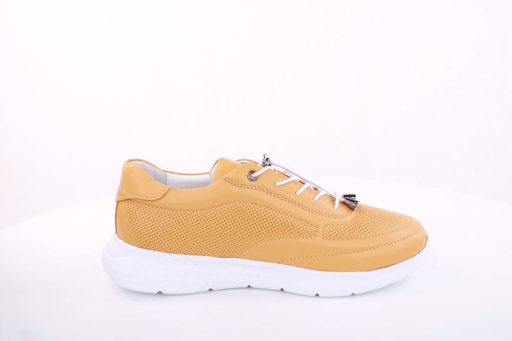 PETER ERIKSON Damen Sneaker Leder Wechsel- Fußbett gelb, grau S13 231508 
