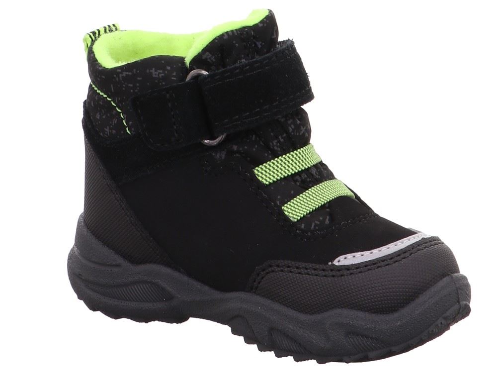 Superfit GLACIER Weit Stiefel Gore Tex Schwarz/gelb weite Form 09227 