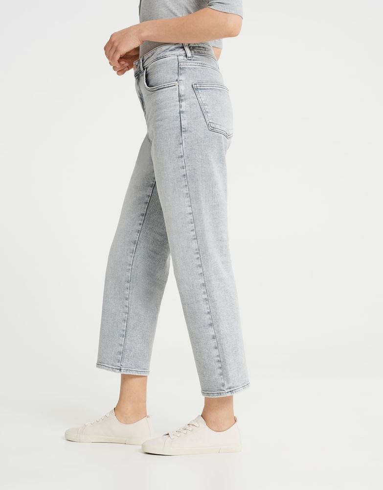 OPUS Jeans Lani stone Straight Cropped grau S22  245049359144 40 | 70035 light sto | 