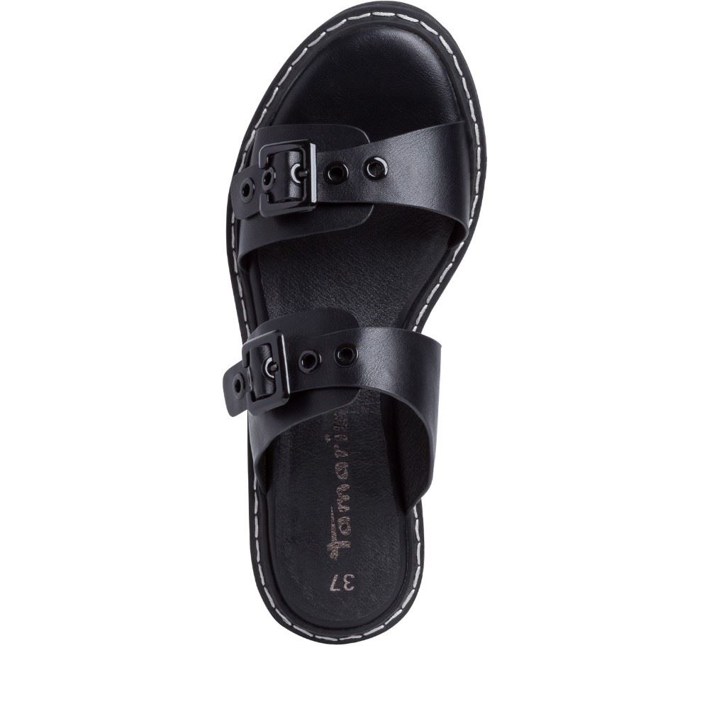 Tamaris Pnatolette Plateau Sägezahnsohle Leder schwarz 1-1-27227-26 37 | 020 BLACK MATT | 