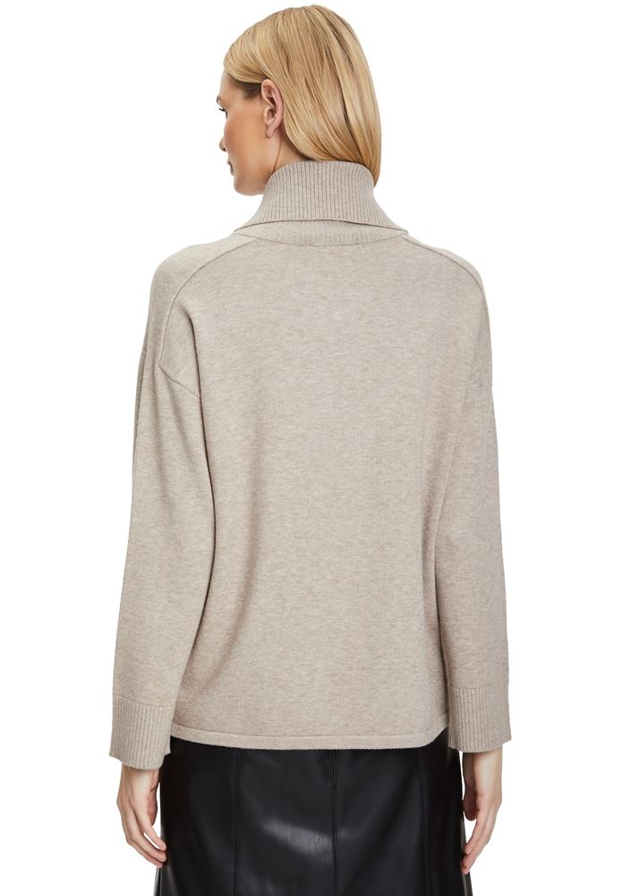 Betty Barclay Strickpullover Rollkragen Schriftzug Strasssteine schwarz S22  57581026 