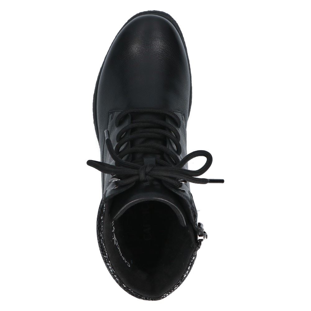 Caprice Schnürstiefelette Leder Warmfutter schwarz S22 9-9-26258-29 38 | 026 BLACK NAPPA | 