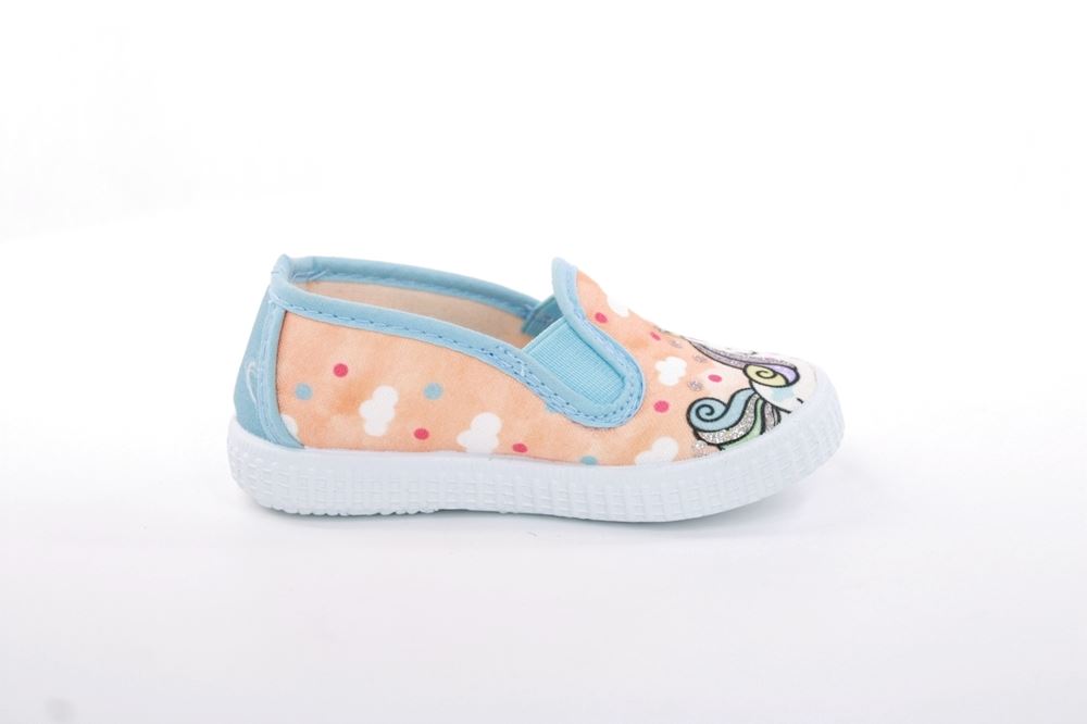 s`knöpfli Kinder Hausschuh Schlupfschuh Mädchen Einhorn- Motiv orange S13 V28851 