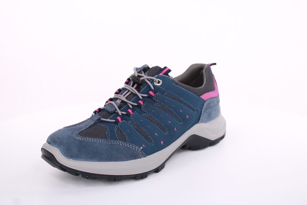 Imac Damen Trekkingschuh Wanderschuh Schnellschnürung Leder/ Mesh blau S13 356740 