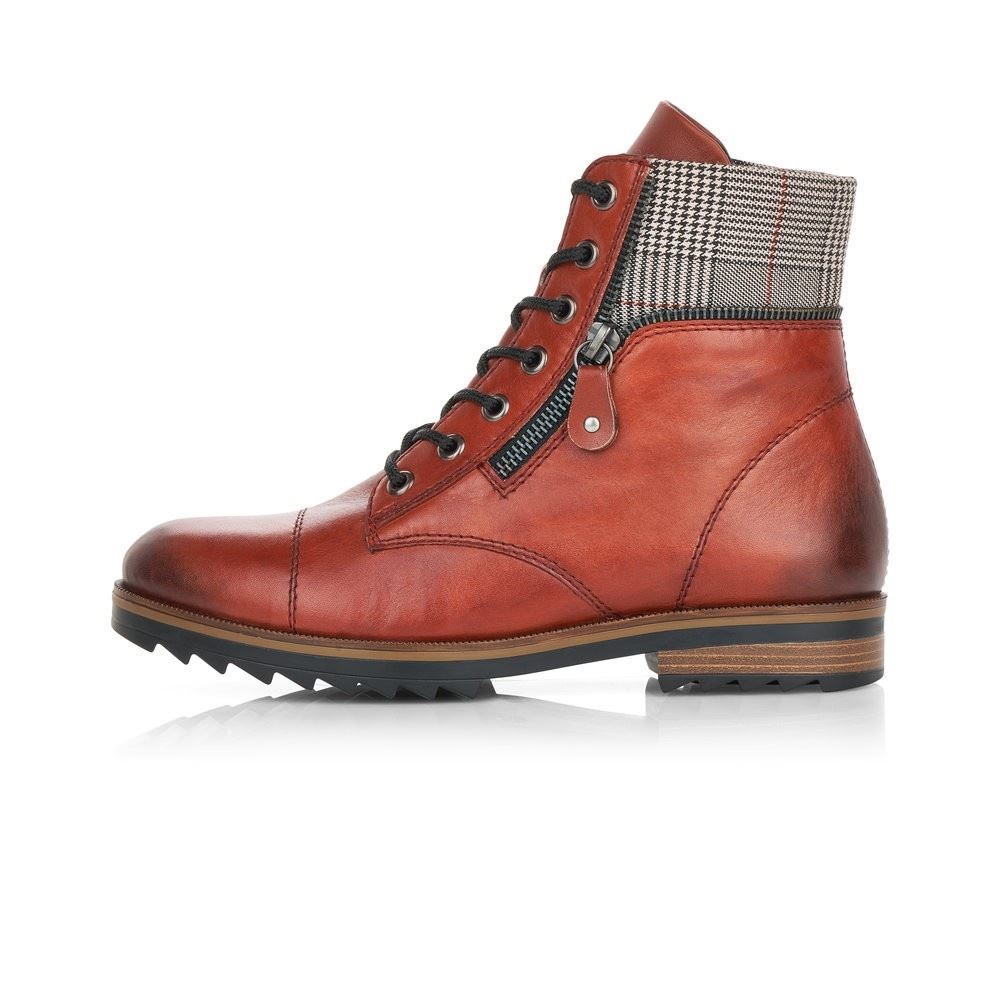 Remonte Stiefelette Weit Reißverschluss Wechselfußbett orange R2294 