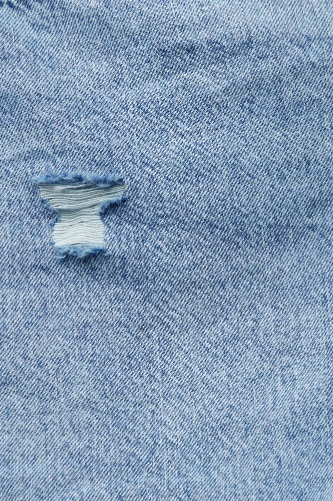 EDC Jeans Shorts kurze Hose Used-Look Baumwolle blau S12 062CC1C302 