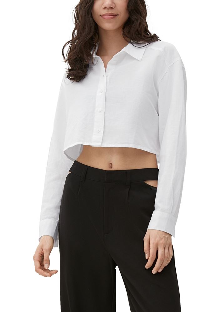 QS designed by Bluse im Boxy-Schnitt weiß, schwarz S13  2126819 