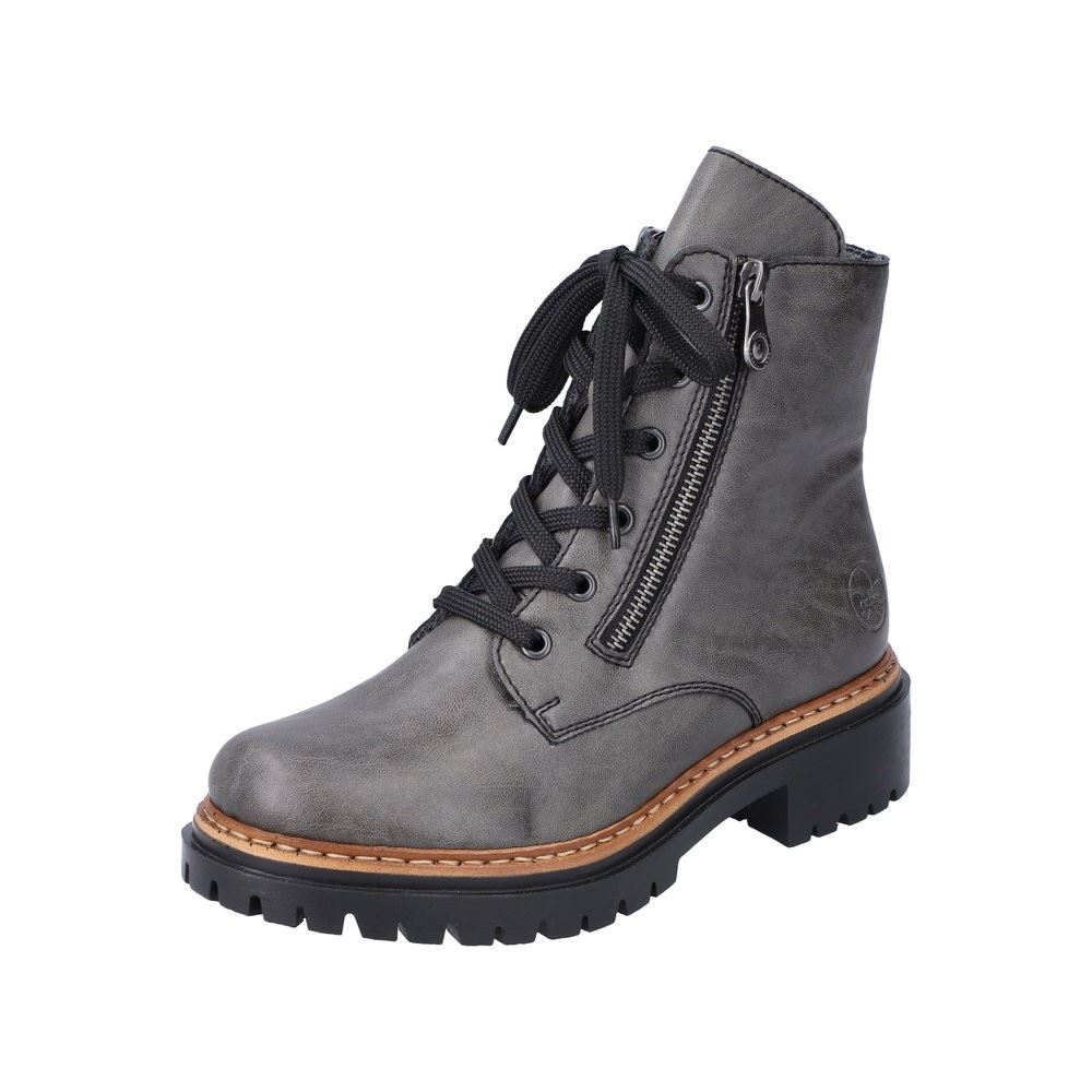 Rieker Antistress Damen Schnürboots Stiefelette grau S22 72611-45 38 | smoke | F