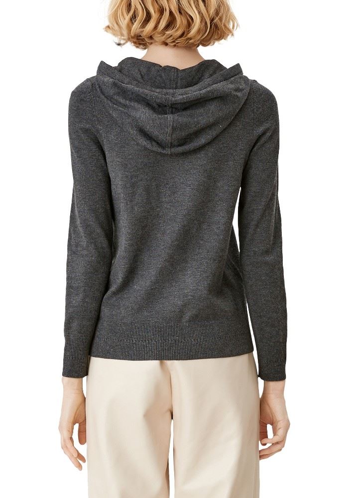 s.Oliver Pullover Hoodie Kapuze anthrazit S21 2107347 