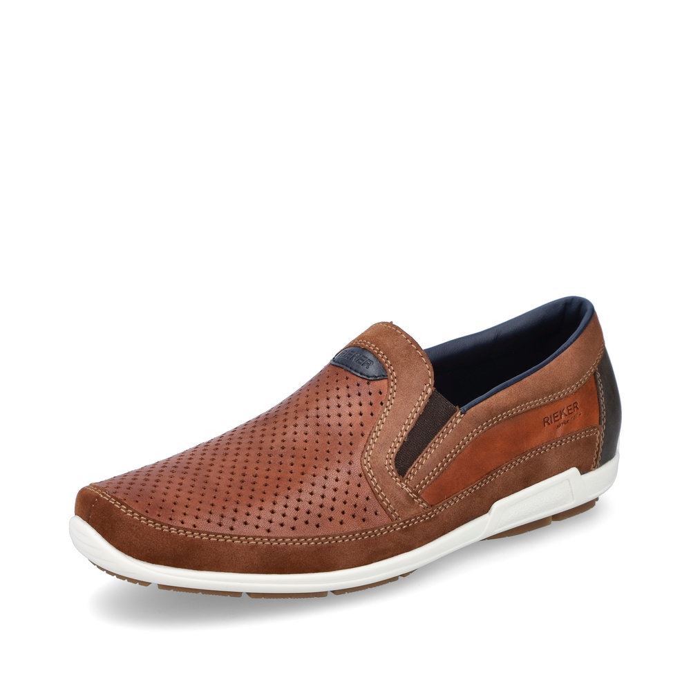 Rieker Antistress Herren Slipper Schlupfschuh Lochmuster braun S13 09055-22 